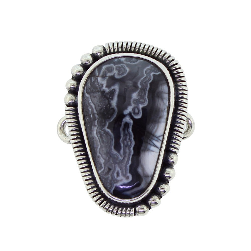 Tabra Snowflake Obsidian Coil Charm