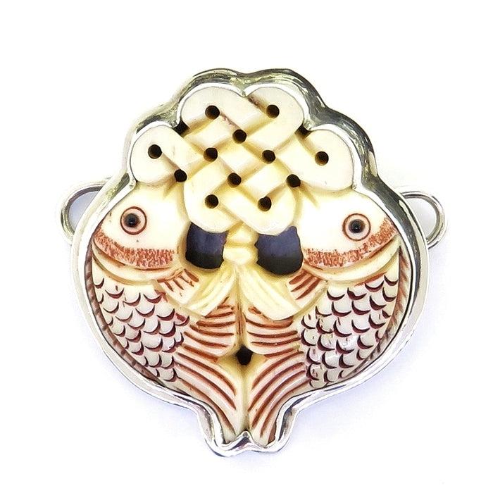 Tabra Bone Celtic Fish Charm