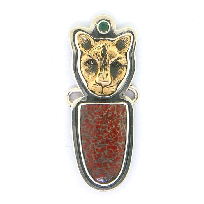 Tabra Dinosaur Bone & Bronze Jaguar Charm