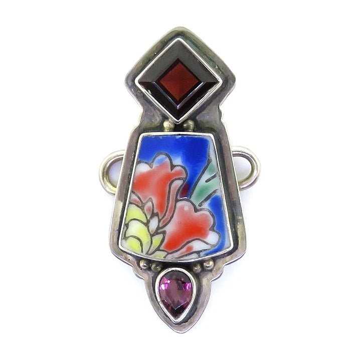 Tabra Porcelain Shard and Garnet Charm
