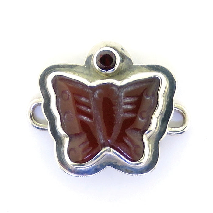 Tabra Carnelian Butterfly and Garnet Charm