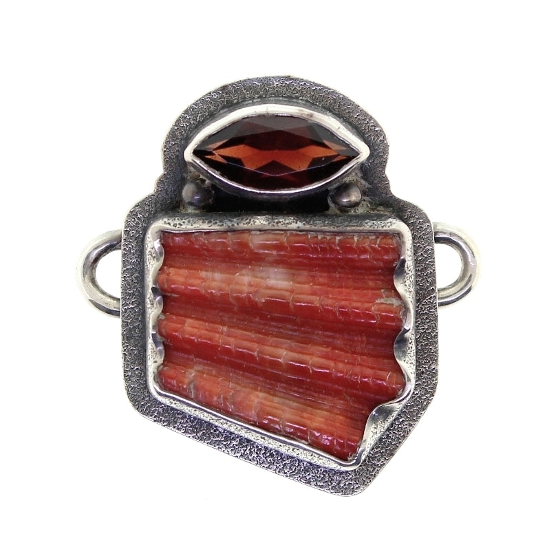 Tabra Scallop Sea Shell & Garnet Charm