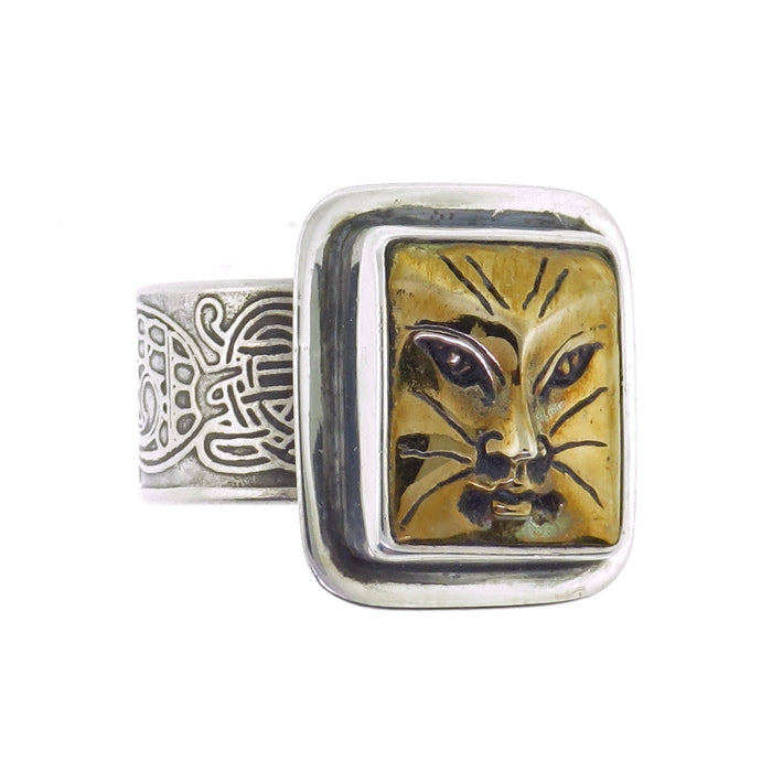 Tabra Bronze Cat Face Ring
