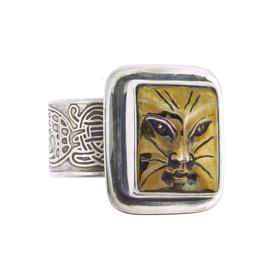 Tabra Bronze Cat Face Ring