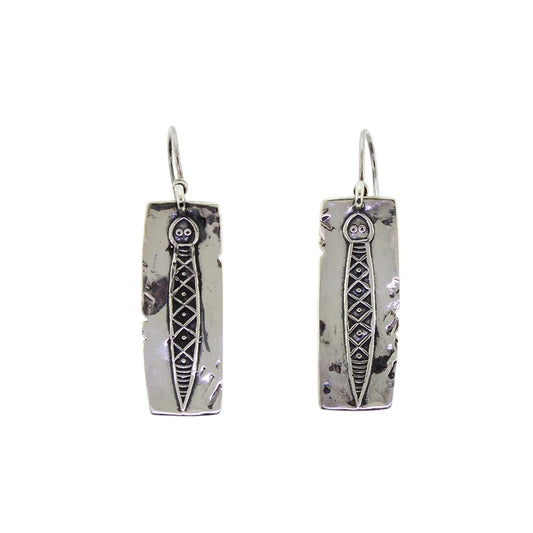 Tabra Sterling Silver Snake Emboss Earrings