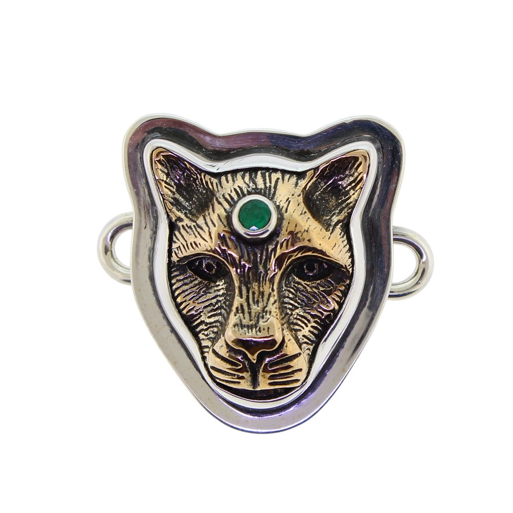 Tabra Bronze Jaguar Emerald Charm