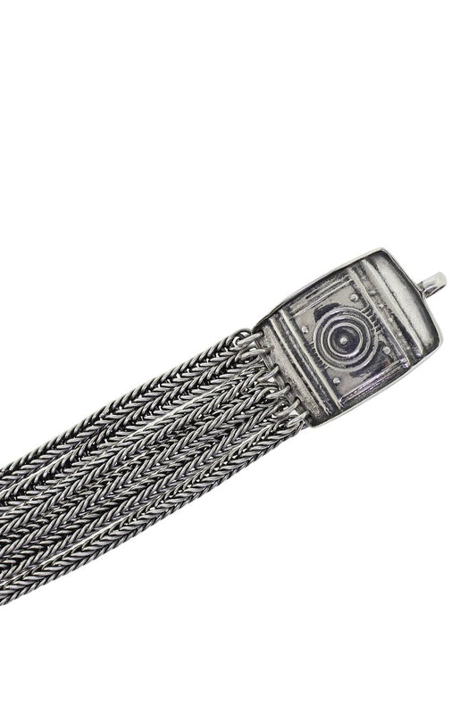 Tabra Connector Bracelet Chain-Silver 6-Strand Ethnic CBR31