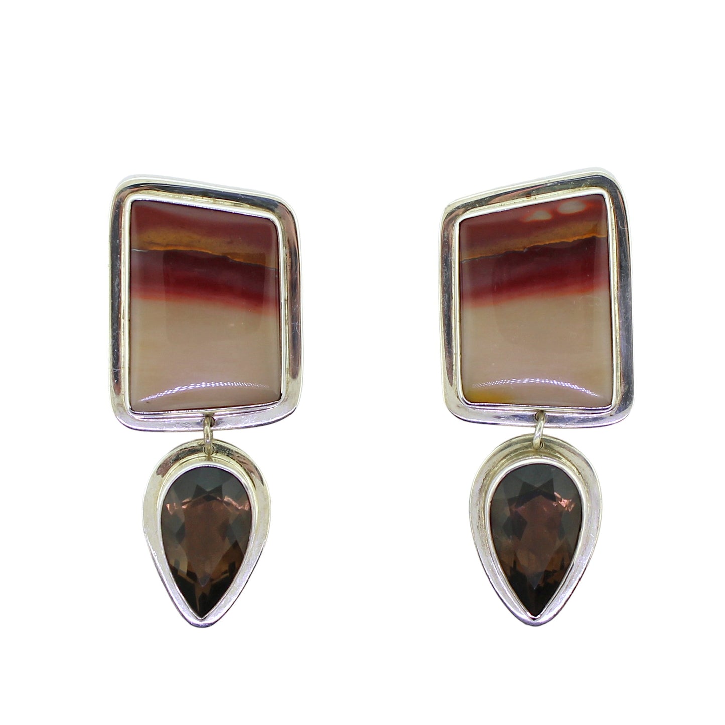 Tabra Agate Smokey Topaz Earrings