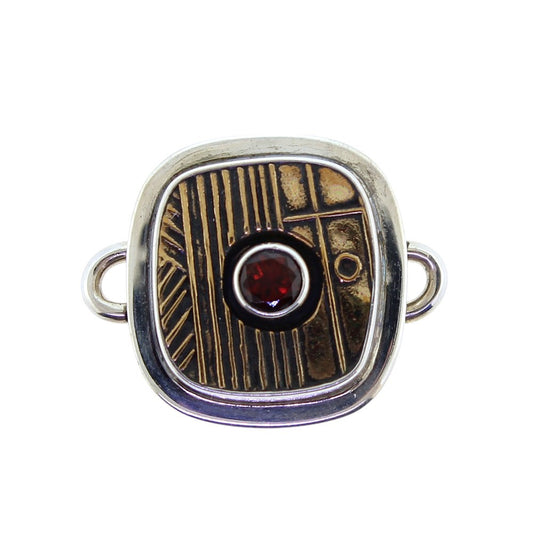 Tabra Bronze Ethnic Emboss with Garnet Charm