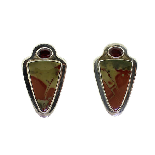 Tabra Jasper Garnet Post Earrings