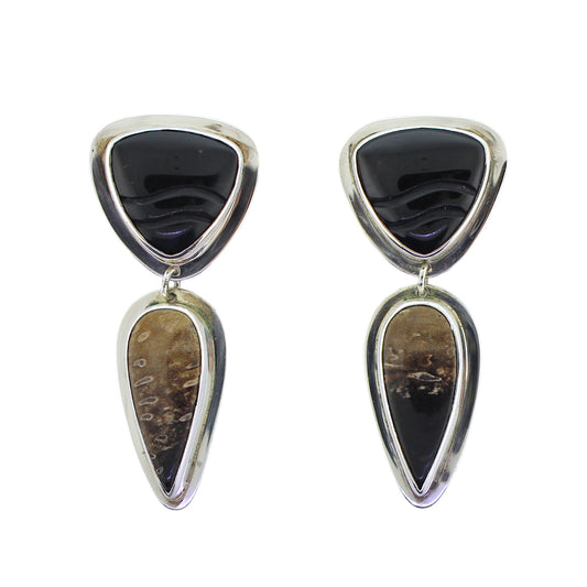 Tabra Onyx Jasper Post Earrings