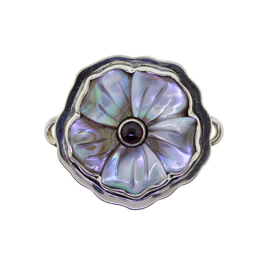 Tabra Mother of Pearl Flower Tourmaline Charm