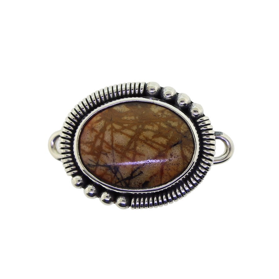 Tabra Jasper Coil Bezel Charm Horizontal