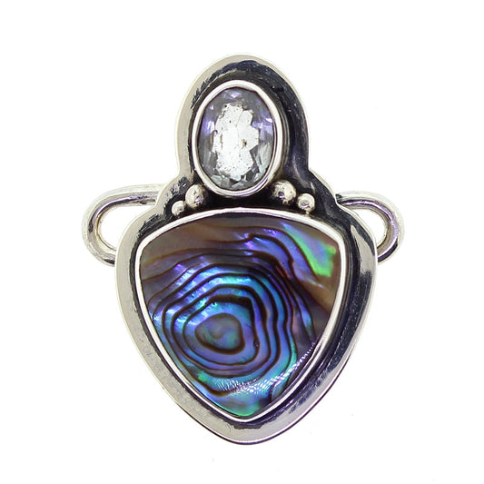 Tabra Paua Heart Quartz Charm