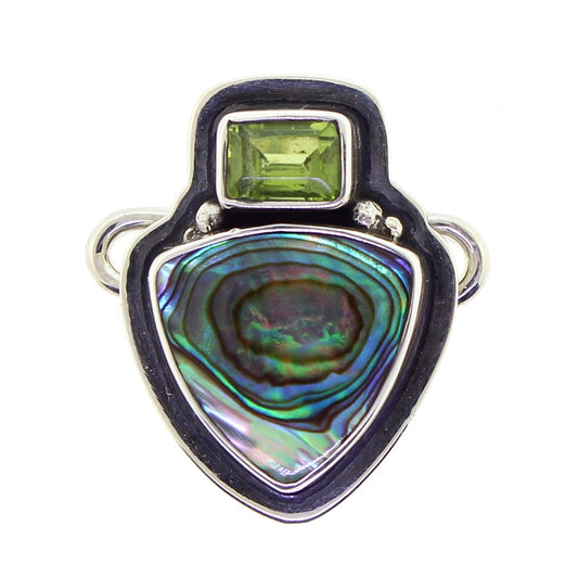 Tabra Paua Shell Peridot Charm