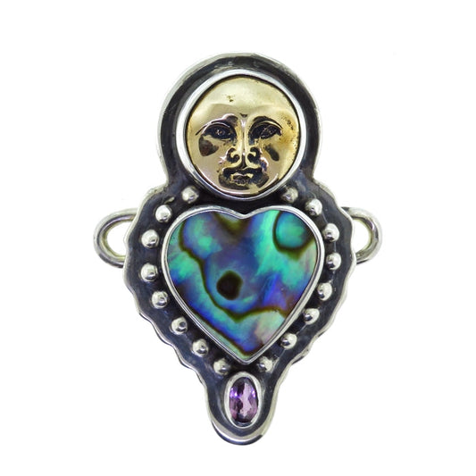 Tabra Bronze Moon Goddess Paua Amethsyt Charm