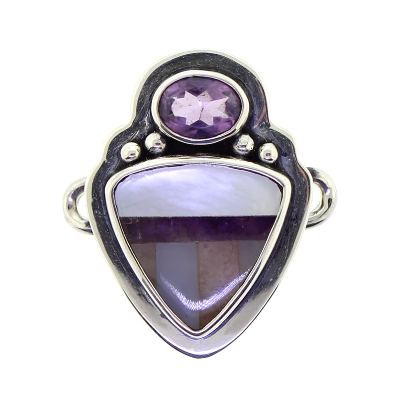 Tabra Amethyst Mother of Pearl Inlay Charm