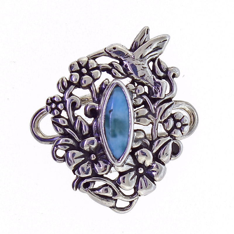 Tabra Silver Hummingbird Larimar Charm