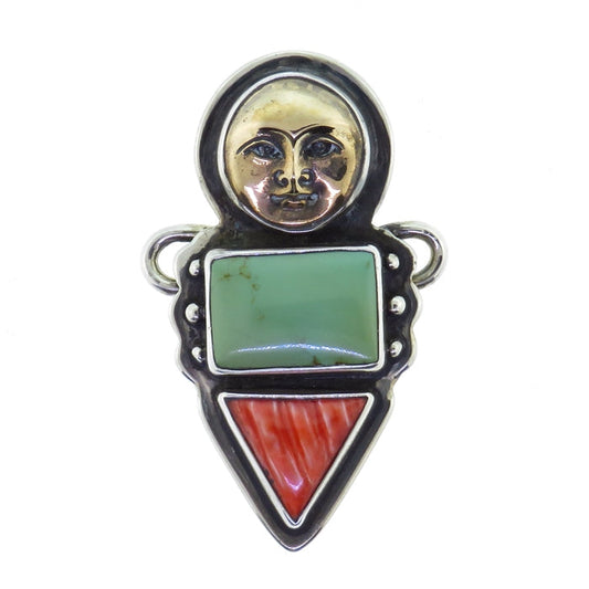 Tabra Bug Goddess Turquoise & Red Shell Charm