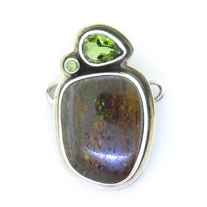 Tabra Boulder Opal and Peridot Charm