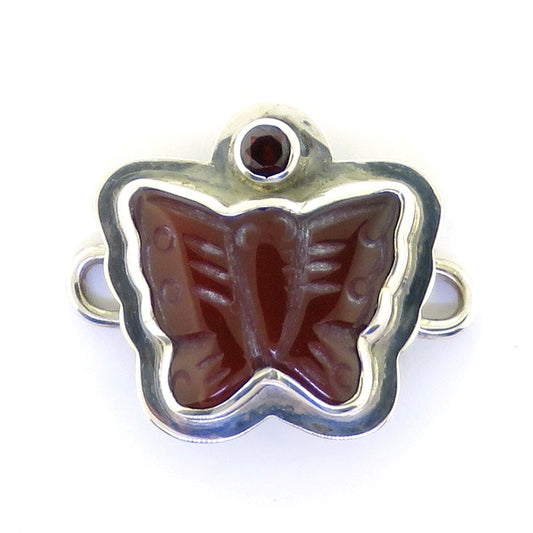 Tabra Carnelian Butterfly and Garnet Charm