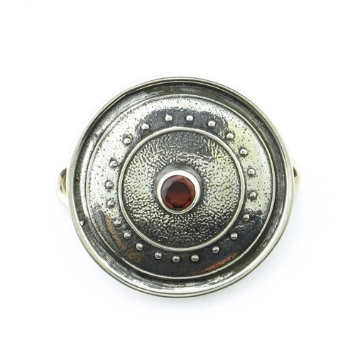 Tabra Garnet and Silver Emboss Charm