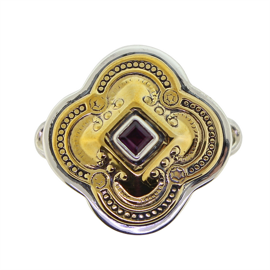 Tabra Bronze Baroque Garnet Charm