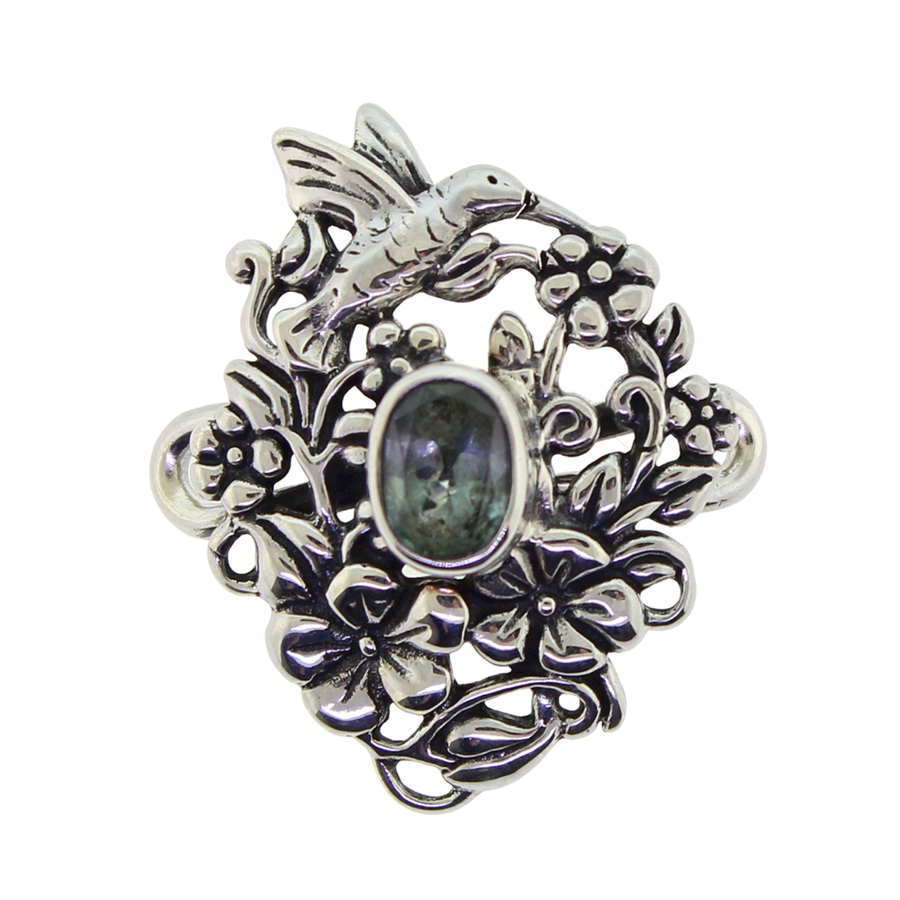 Tabra Silver Hummingbird Prasiolite Charm