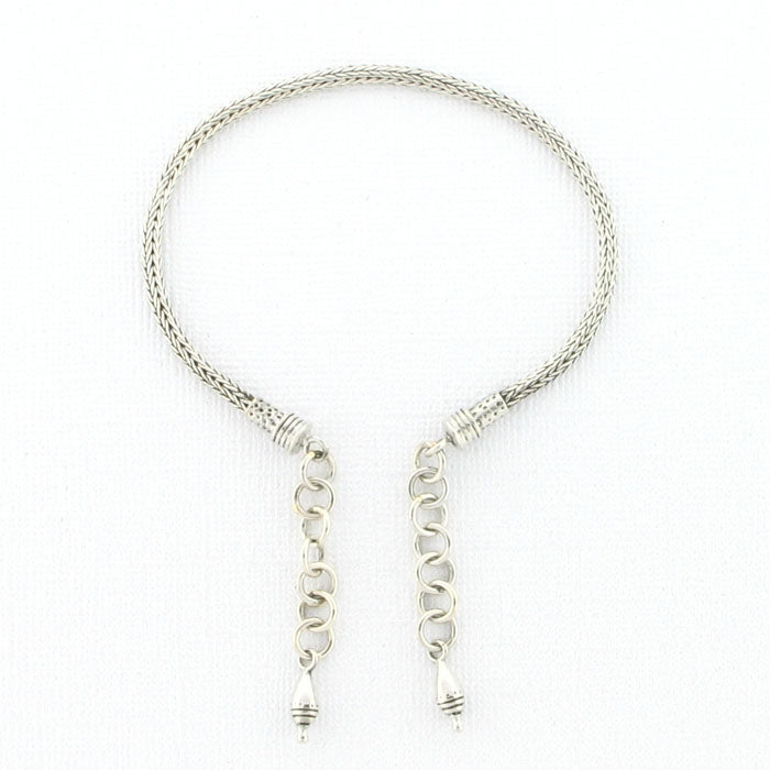 Tabra Sterling Silver Connector Anklet Chain - Foxtail