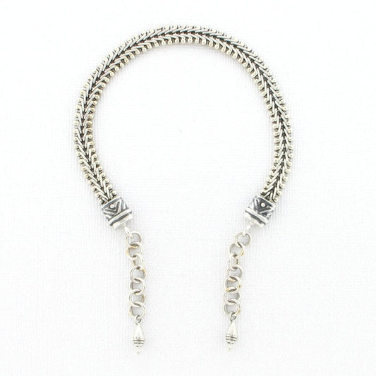 Tabra Sterling Silver Connector Anklet Chain V-Mesh