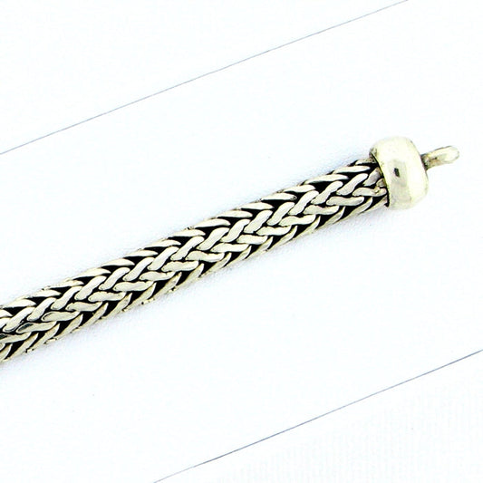 Tabra Connector Bracelet Chain-Silver Half Round Weave CBR14