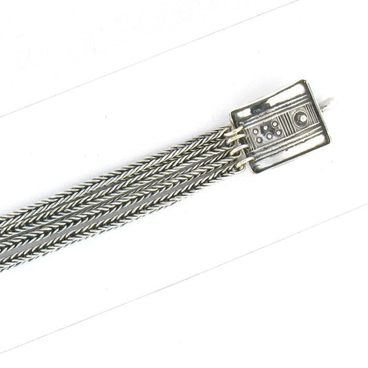 Tabra Connector Bracelet Chain-Silver 4 Strand Ethnic CBR32