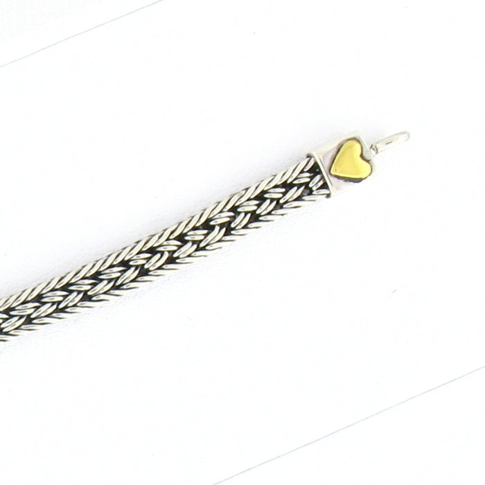 Tabra Connector Bracelet Chain- Silver with Bronze Heart CBR40