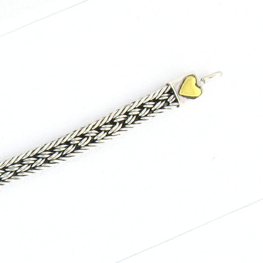 Tabra Connector Bracelet Chain- Silver with Bronze Heart CBR40