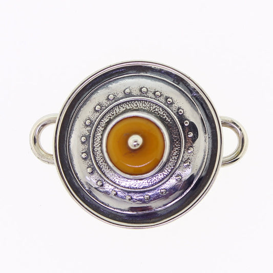 Tabra Amber in Silver Emboss Charm