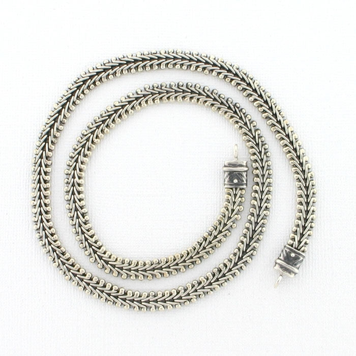 Tabra Sterling Silver Necklace Connector Chain Narrow V-Mesh