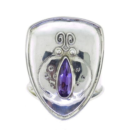 Tabra Amethyst Ladybug Cuff Ring