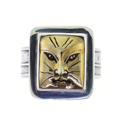 Tabra Bronze Cat Ring Set in Silver