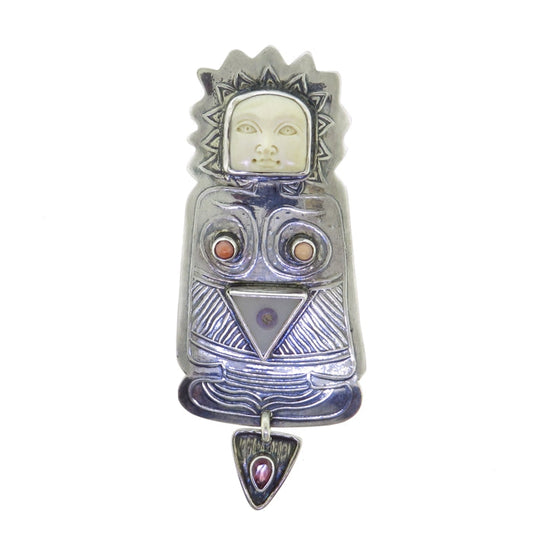 Tabra Sterling Silver Bone Earth Goddess Pendant